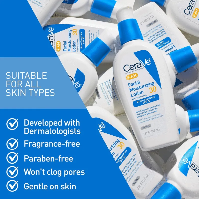CeraVe AM Facial Moisturising Lotion with Sunscreen SPF 30 - Image 6