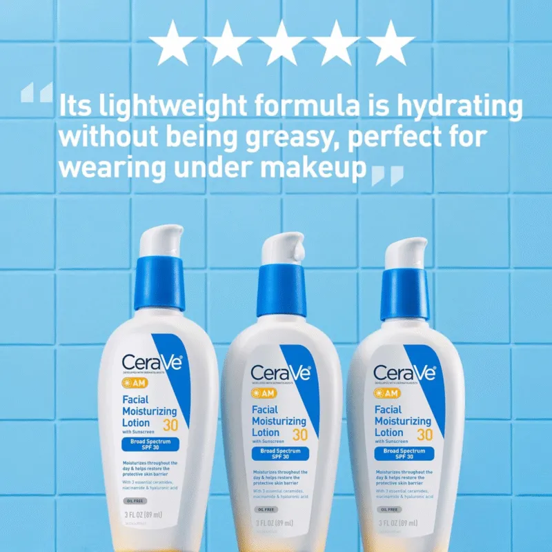 CeraVe AM Facial Moisturising Lotion with Sunscreen SPF 30 - Image 7