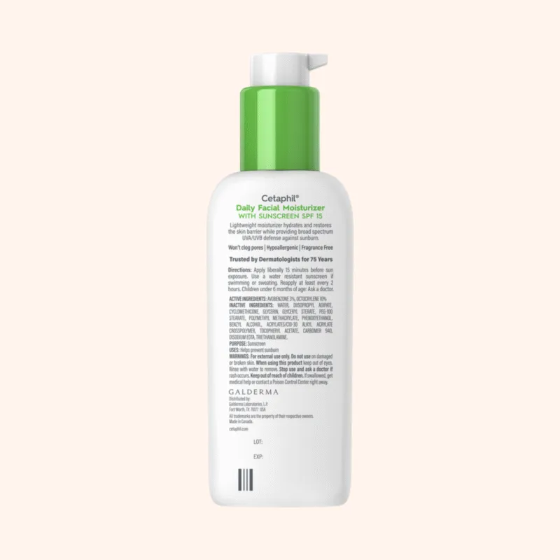 Cetaphil Daily Facial Moisturizer With Sunscreen SPF 15 - Image 2